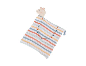 Knuffeldoekje met een natuurrubberen lama kop. Het hoofdje is ideaal om in te bijten en de textieltextuur stimuleert de zintuiglijke ontwikkeling van je baby.
