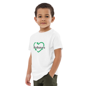 Dit 100% biologisch katoenen T-shirt wordt zeker jou favoriet! Met onze BioBasura T-shirt dat leuk en super comfortabel is en gemaakt van natuurlijke stoffen, laat jij met onze groene recycle hart print zien dat jij je ook zorgen maakt om ons planeet. 